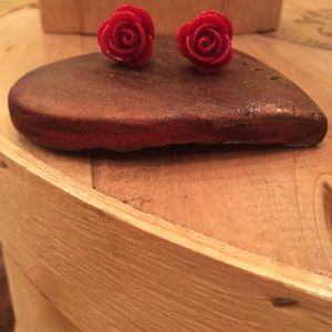 Rose post earrings